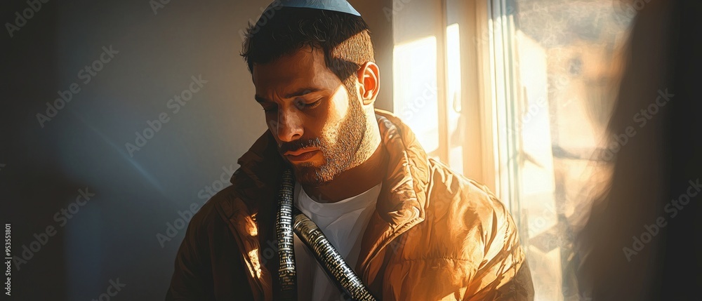 Obraz premium Tefillin Morning Prayer Judaism Religion Spiritual Symbol