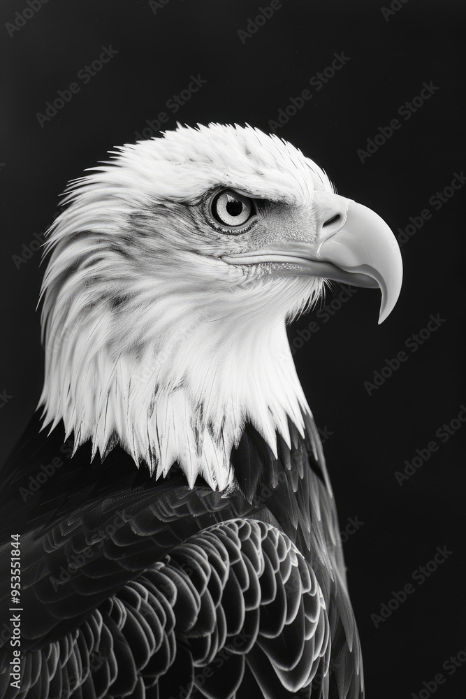 portrait studio photograph of bald eagle black and white portrait studio photograph of bald eagle black and white