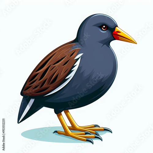 Crake  bird against white background  photo