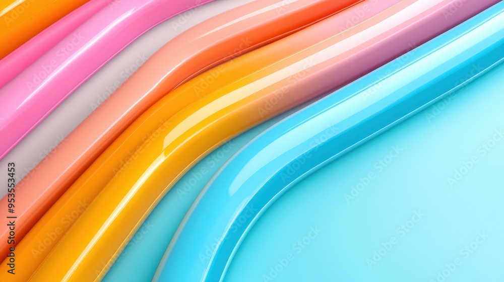 Obraz premium Colorful abstract lines create a vibrant and playful background, perfect for creative and modern designs.