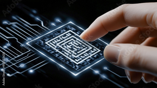 Quishing Beware of QR Code Scams A Concerned Woman Examines a Potentially Fraudulent Document Involving 'Quishing' Tactics – Protect Yourself from Emerging Cyber Threats