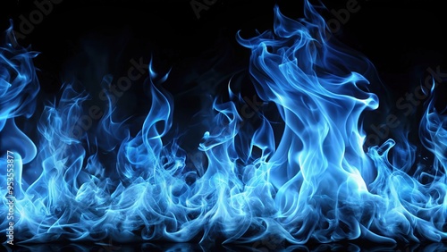 Mystical blue fire flames dancing in the darkness , magic, mystical, flames, blue, ethereal, enchanting