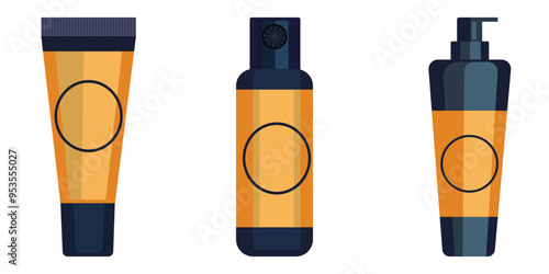 Set of Beauty products handwash, perfume and facewash mockups models isolated on a transparent background