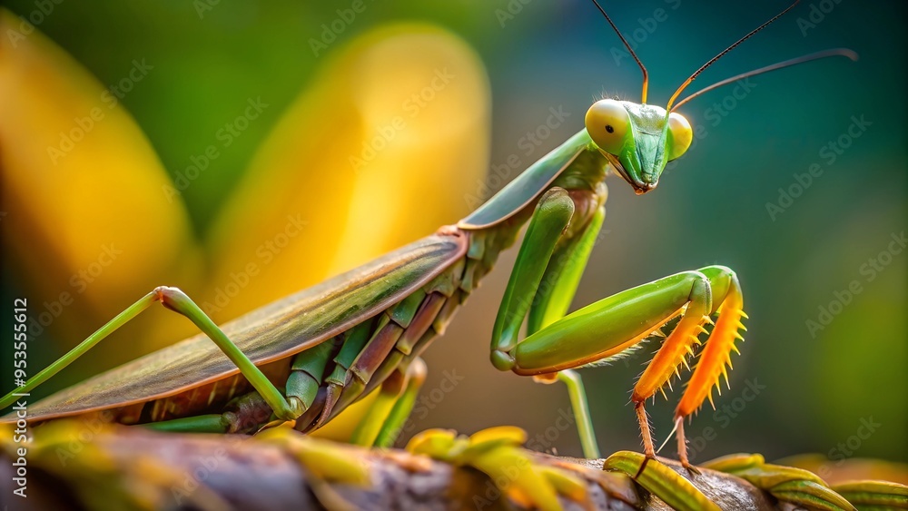 close up of Praying mantis very detailed close up of Praying mantis very detailed