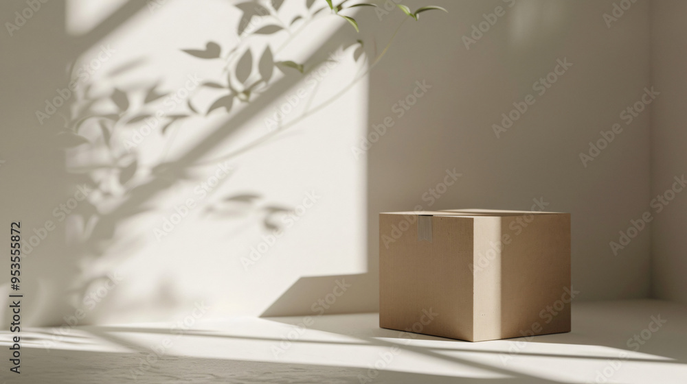 Mockup of a Cardboard Box on a Light Background for Packaging Design and Branding Display Mockup of a Cardboard Box on a Light Background for Packaging Design and Branding Display