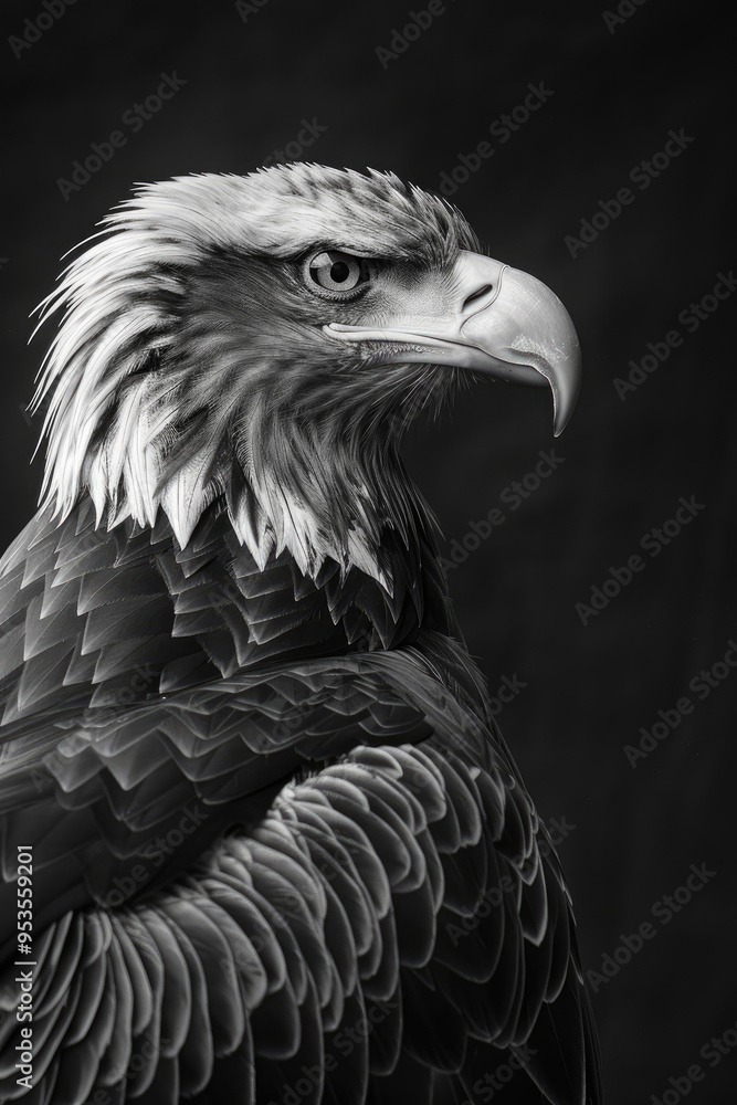 portrait studio photograph of eagle black and white portrait studio photograph of eagle black and white