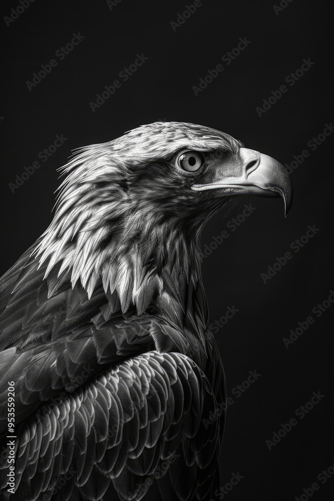 portrait studio photograph of eagle black and white portrait studio photograph of eagle black and white