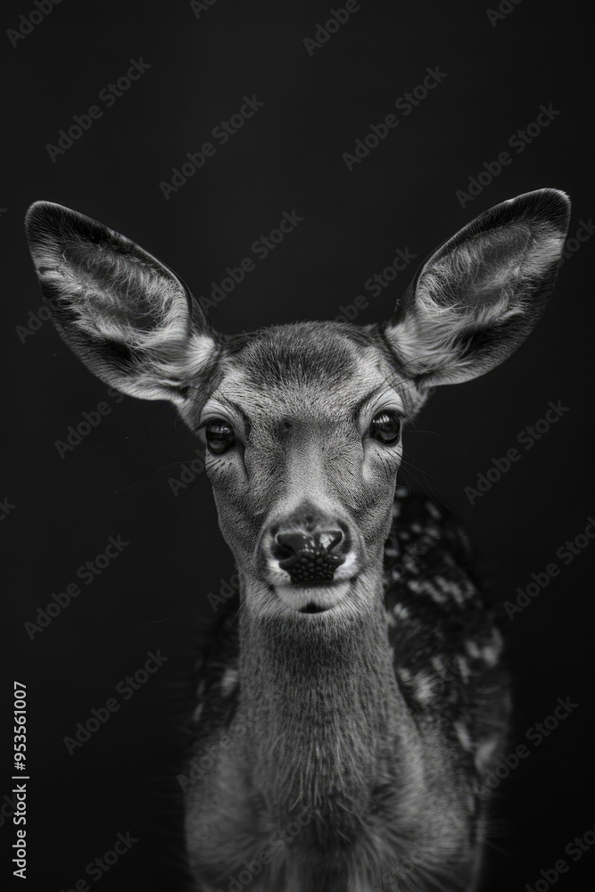 portrait studio photograph of deer black and white portrait studio photograph of deer black and white