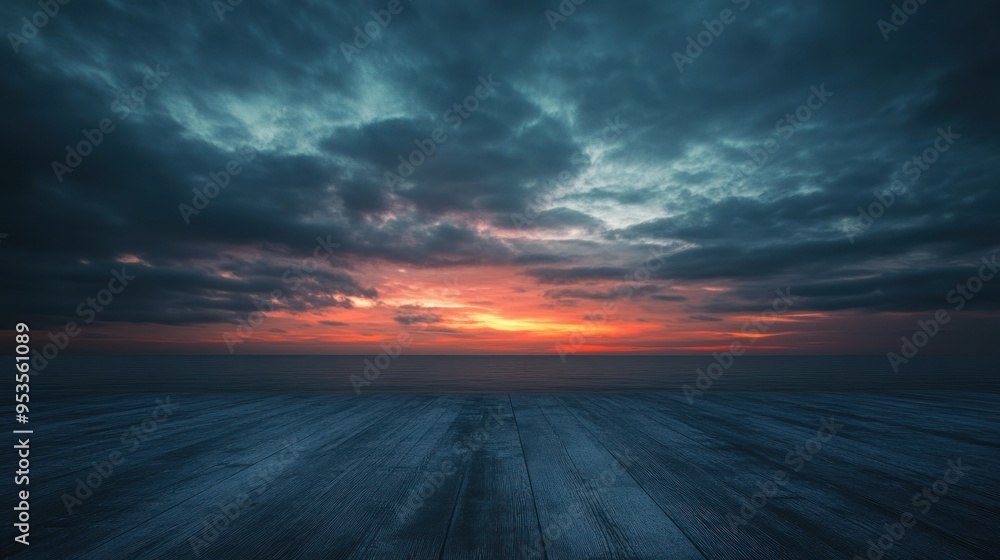 Dramatic Sunset Over the Ocean