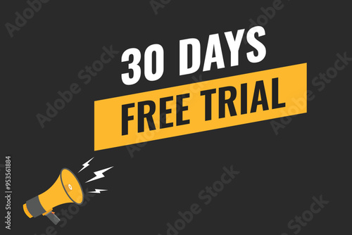 30 day free trial banner design. 30 days free banner background
