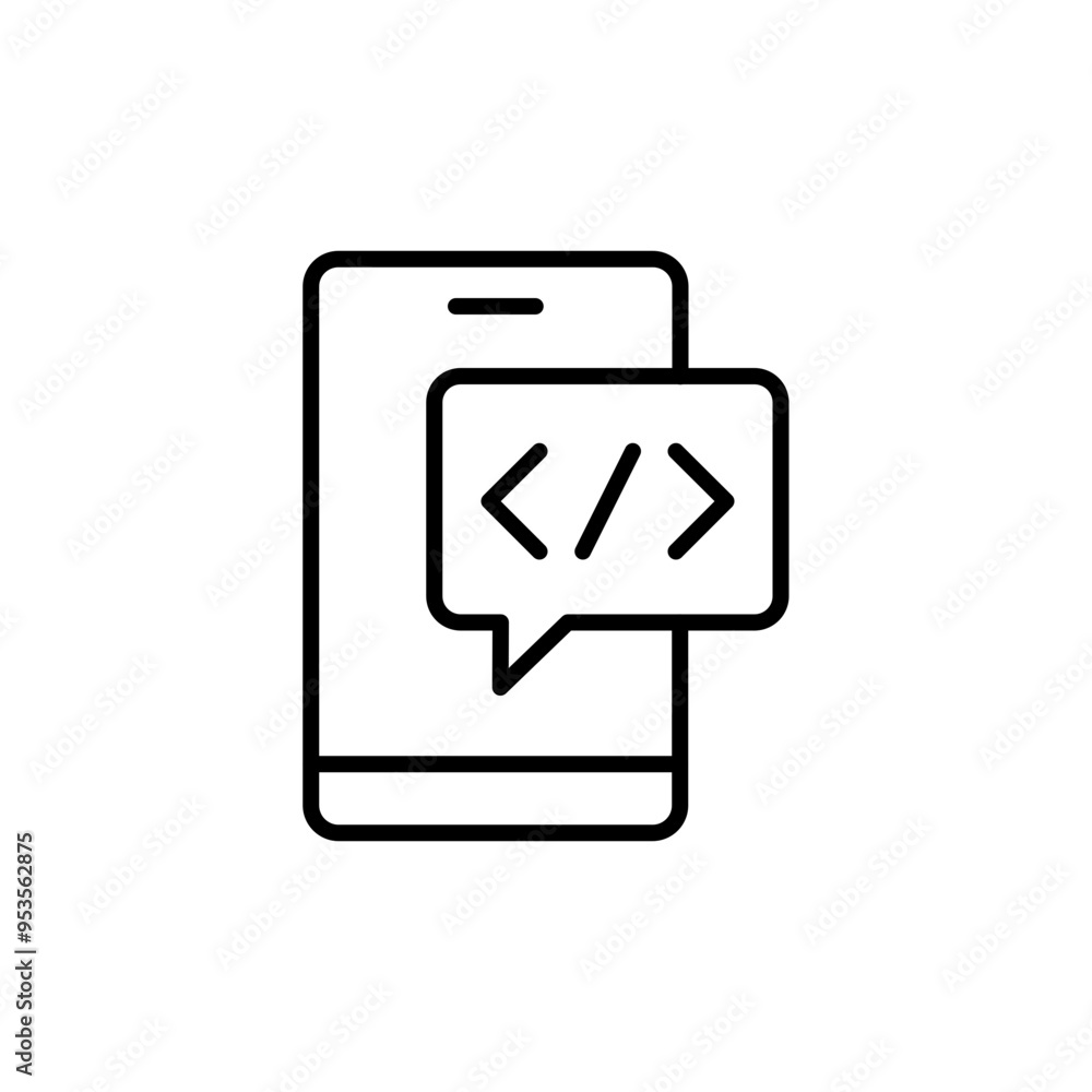 Mobile development outline icons, minimalist vector illustration ,simple transparent graphic element .Isolated on white background Mobile development outline icons, minimalist vector illustration ,simple transparent graphic element .Isolated on white background