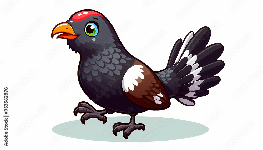 Capercaillie bird against white background Capercaillie bird against white background