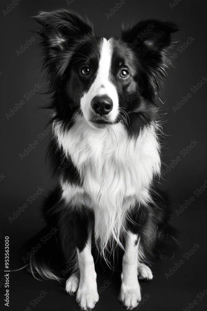 portrait studio photograph of collie black and white portrait studio photograph of collie black and white