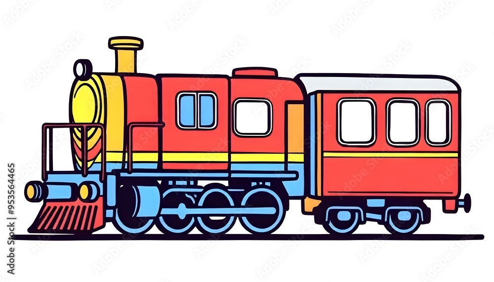Naklejka premium Train icon drawing clipart isolated on a white background