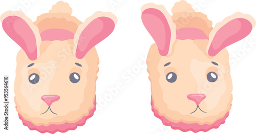 Cute lamb slippers cartoon icon. Kid soft shoes