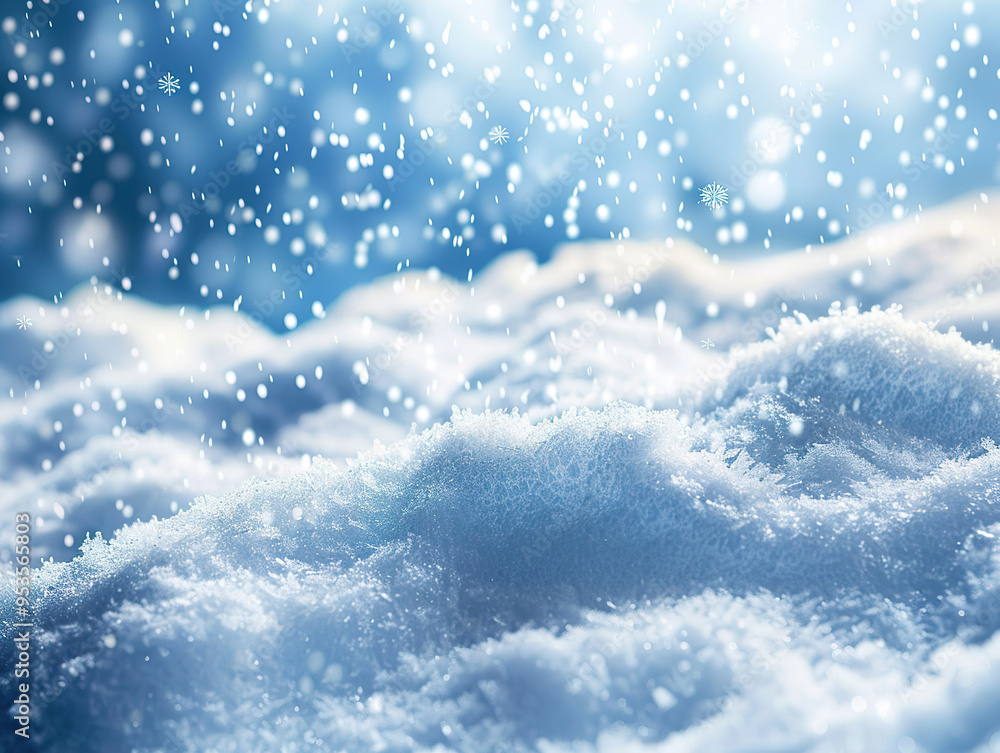 A snowy sky with a few clouds and snowflakes falling, A snowy sky with a few clouds and snowflakes falling,
