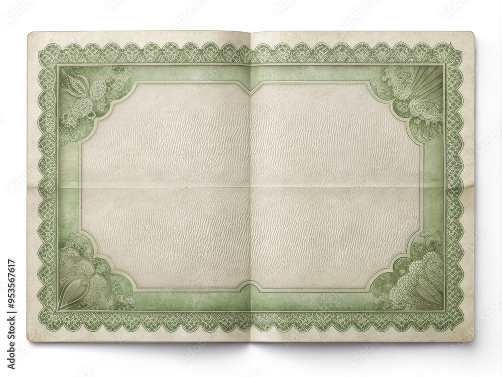© Danicha - A 3D illustration of a blank folded stock certificate with a creased paper texture, isolated on a white background, symbolizing investment and financial documentation. © Danicha - A 3D illustration of a blank folded stock certificate with a creased paper texture, isolated on a white background, symbolizing investment and financial documentation.