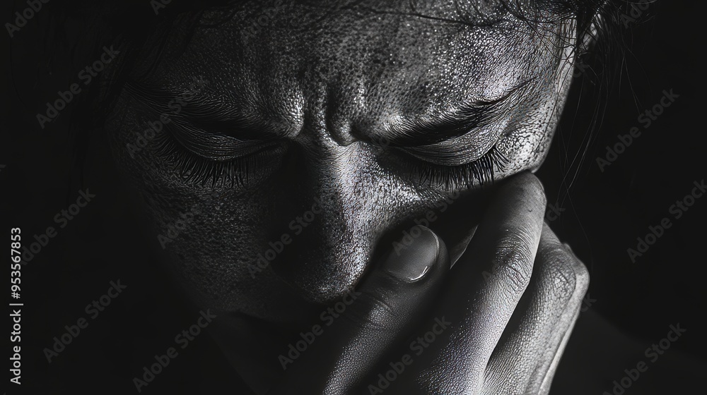 Profound emotional portrait capturing the aftermath of moral trauma in an individual s life Profound emotional portrait capturing the aftermath of moral trauma in an individual s life
