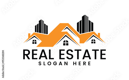 Real estate business logo, house logo icon, vector illustration logo design, building, construction, roof, estate, contractor, apartment, realtor, property, commercial, residential, corporate, flat