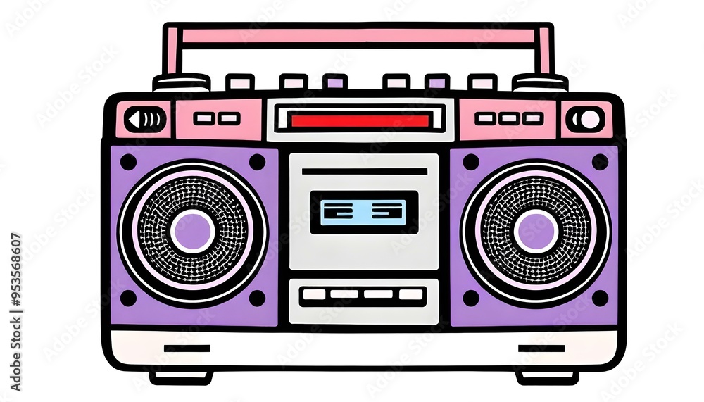 Boombox icon drawing clipart isolated on a white background Boombox icon drawing clipart isolated on a white background