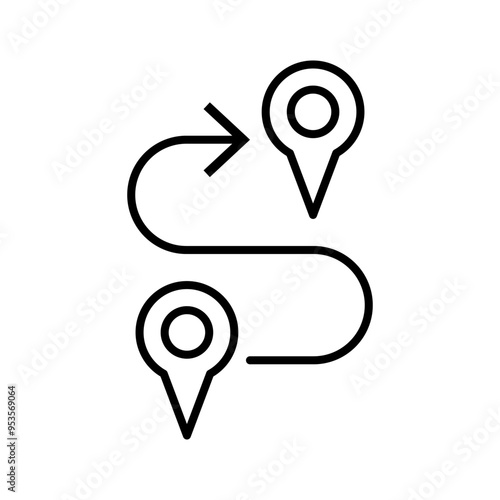 Map, route, gps distance, roadmap icon. Geolocation map path distance. Pictogram.