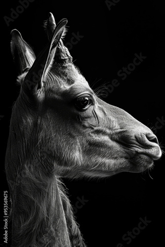 portrait studio photograph of hyracotherium black and white photo