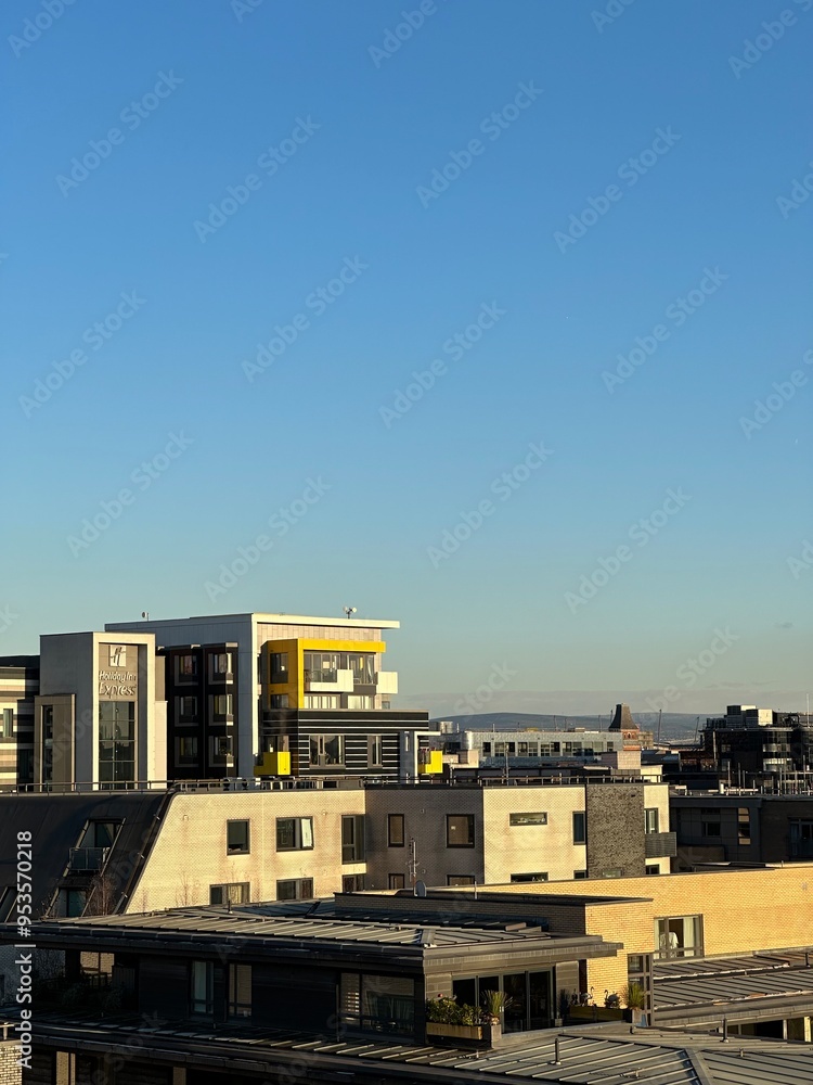 Manchester skyline with landmarks and buildings. Manchester England. Manchester skyline with landmarks and buildings. Manchester England.
