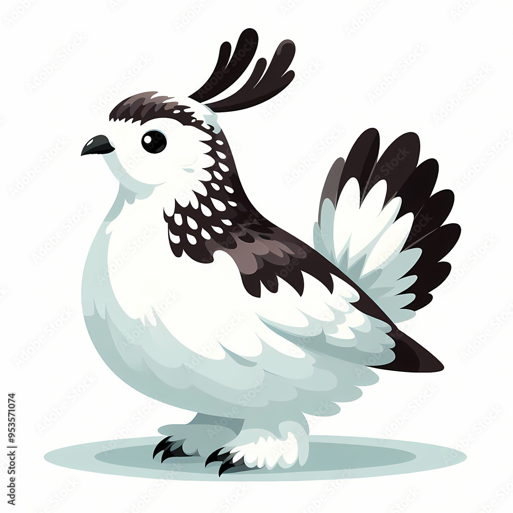 Ptarmigan bird against white background Ptarmigan bird against white background