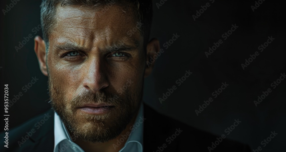Close-up portrait of a man with blue eyes Close-up portrait of a man with blue eyes