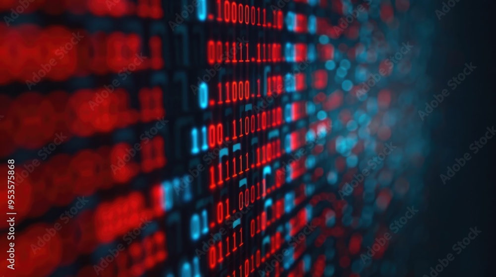 Abstract digital background showcasing the concept of data breaches with exposed sensitive information and a deep depth of field Abstract digital background showcasing the concept of data breaches with exposed sensitive information and a deep depth of field