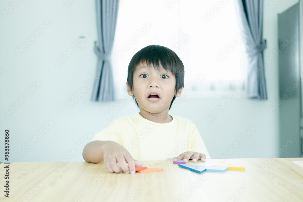 Little Asian boy looks surprised and excited with his facial expression. Little Asian boy looks surprised and excited with his facial expression.