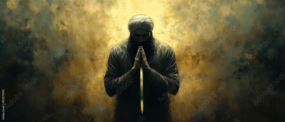 Fototapeta premium Kirpan Gurdwara Ceremony Sikhism Religion Spiritual Symbol