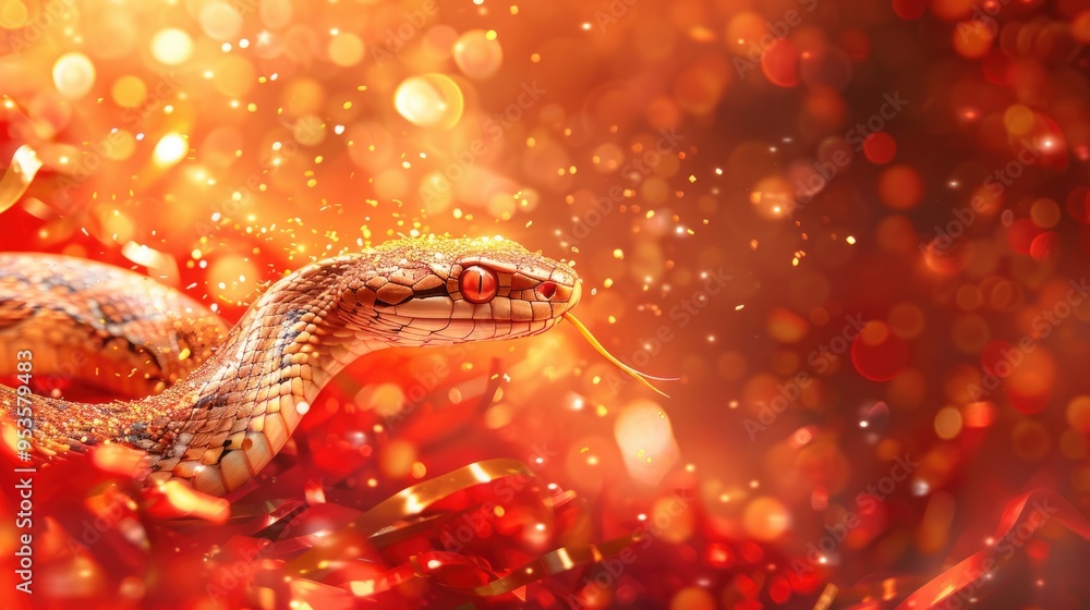 Snake in red and gold Snake in red and gold