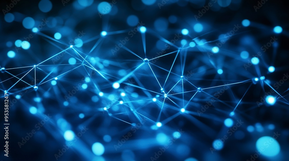 Abstract blue network background with copy space text. This design is perfect for a website, brochure Abstract blue network background with copy space text. This design is perfect for a website, brochure