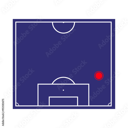 Right back or football defender, player position soccer, vector of tactic and strategy, lineup athlete, protection skill, movement and coverage illustration