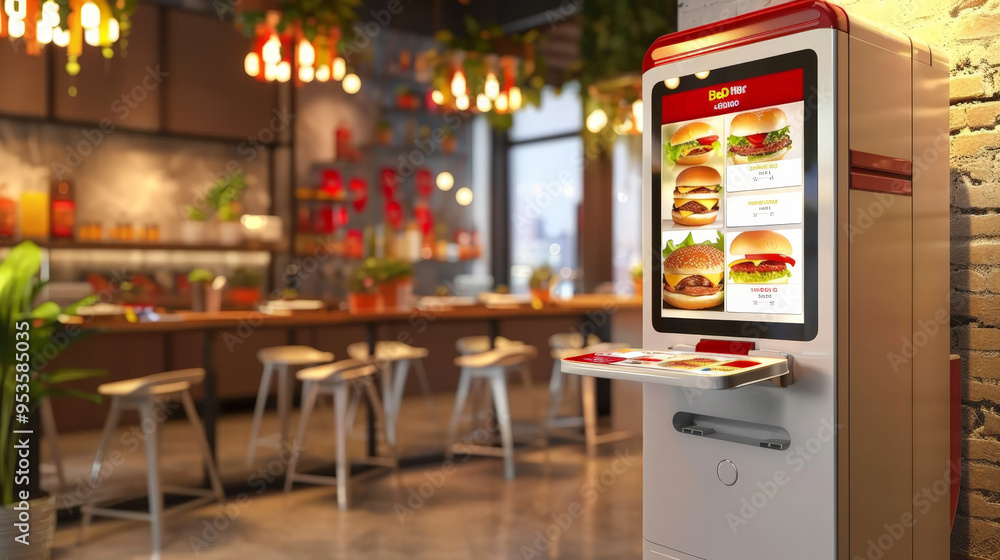self service terminal showing menu ready to roder self service terminal showing menu ready to roder