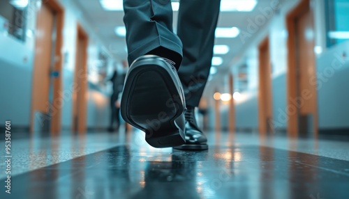 Businessman's black office shoe