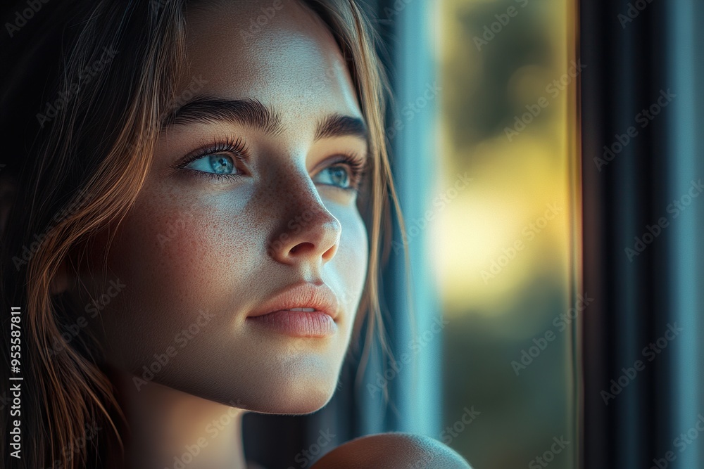 Deep in Thought Staring Out of the Window Deep in Thought Staring Out of the Window