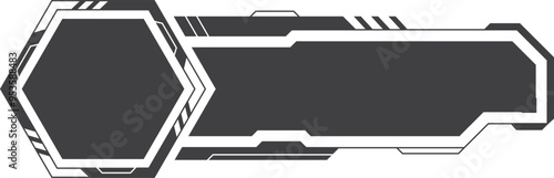 Black hud element. Info box for futuristic game