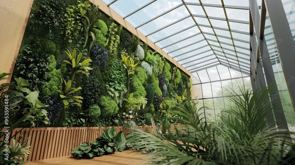 Biophilic Hallway with Vertical Garden Biophilic Hallway with Vertical Garden