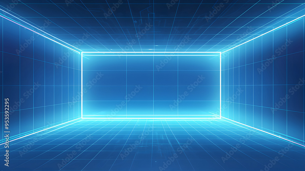 Blue technology grid background Blue technology grid background