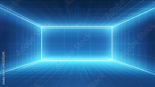 Blue technology grid background