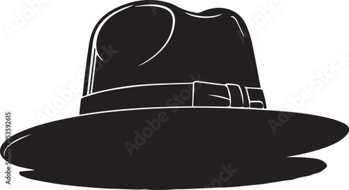 Elegant Hat Silhouette Vector Illustration