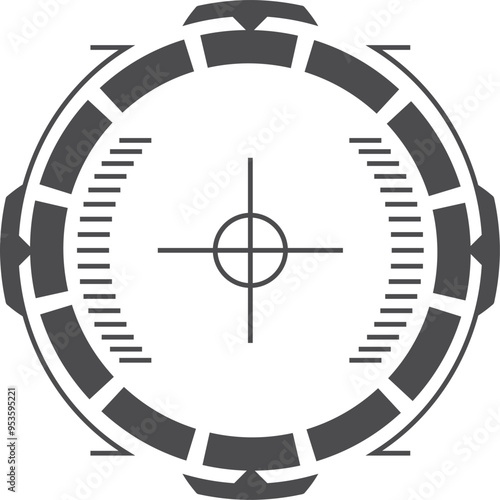Aim crosshair black icon. Range weapon mark