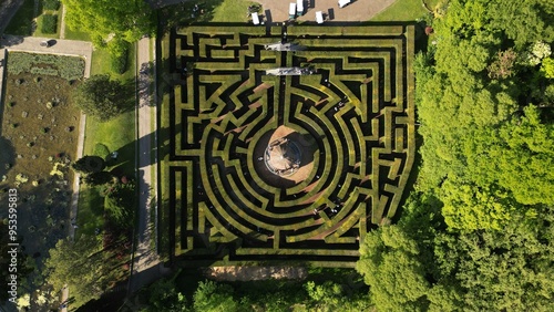 Beautiful labyrinth in the park Sigurta Garden Park. Valeggio sul Mincio is a comune in Italy, located in the province of Verona, Venice region. photo