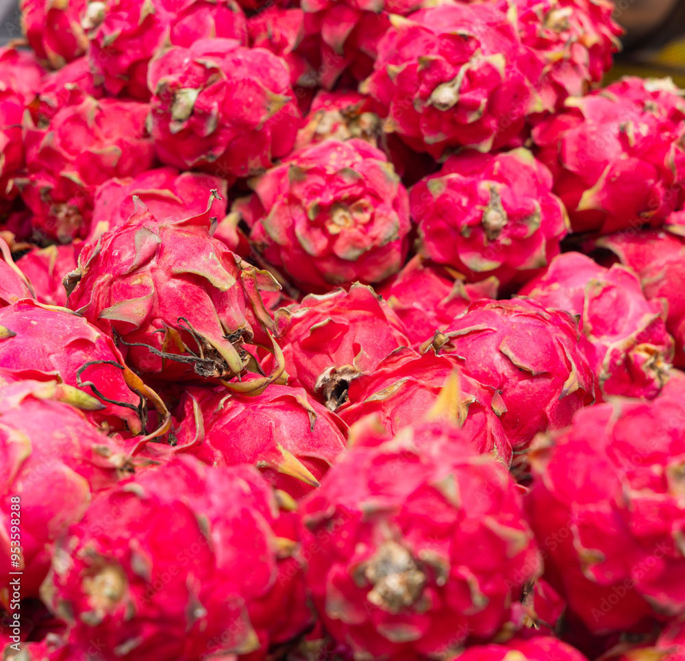 Fresh Dragon fruit in open market Fresh Dragon fruit in open market