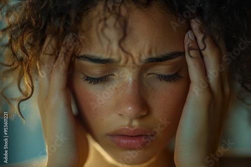 Stressed Out Woman Grasping Her Head