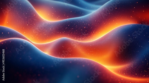 Abstract Waves of Fiery Colors Generative AI