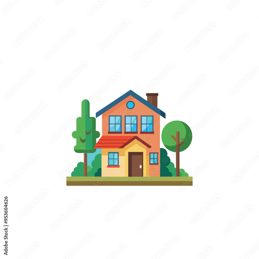 flat house illustration vector art flat house illustration vector art
