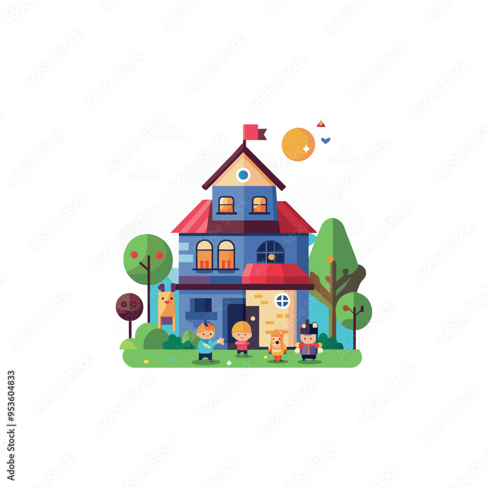 flat house illustration vector art flat house illustration vector art